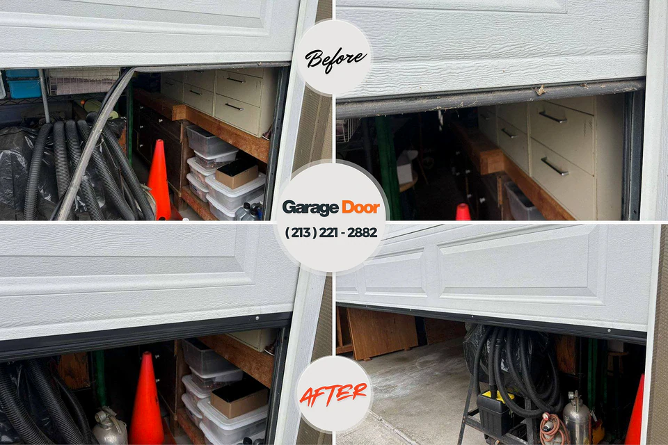 Before and after: garage door repair Bonita Springs, FL